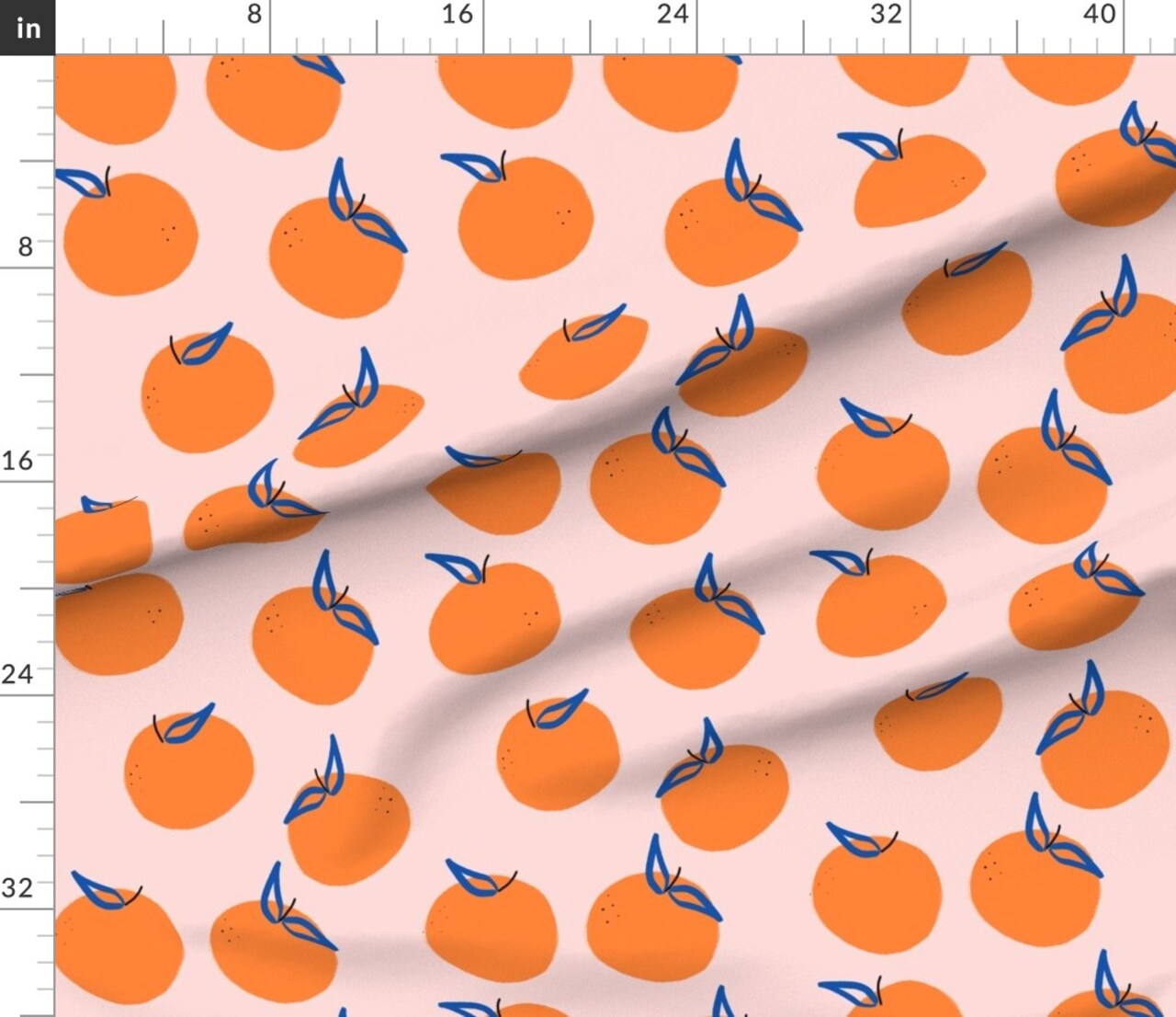 Various Fabrics by the Yard or Fat Quarter Pink Orange Fruit Modern Baby Kids Nursery Large Scale Minimalist Clementines Tangerine Custom Printed Fabric by Spoonflower
